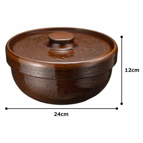 Nagatanien Roast Earthenware Pot (Serves 2-3 People), Direct Heat Compatible, Can Be Boiled Dry, NCK-87