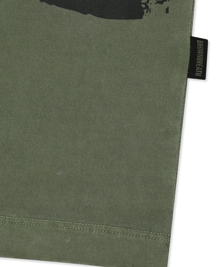 BROWNBREATH Pigment Surfing Tag Tee - Khaki