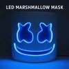 Fashion Luminous LED Mask DJ Costumes Accessories Glow Supplies Neon Light Marshmallow Mask For Music Festival Nightclub Dance
