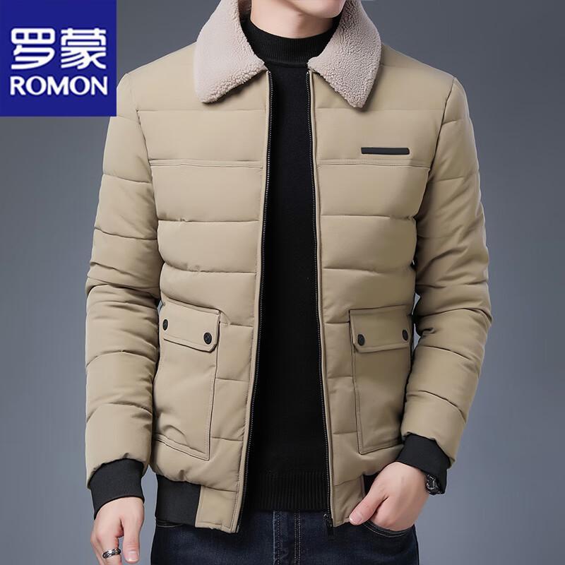 Romon Men's Winter Casual Turn-down Collar Cotton Jacket