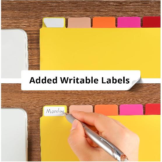 Binder Dividers with Tabs, 8 Tab Sturdy Plastic Dividers for 3 Ring Binder, Colorful Dividers for 3 Ring Binder Page Protectors, 3 Ring Binder