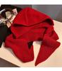 Women's Winter Knit Hooded Hat with Integrated Scarf 100% Polyester Casual Design for Business & Travel Warmth