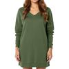 Women's Solid Color V-neck Top Long Sleeved Loose Top
