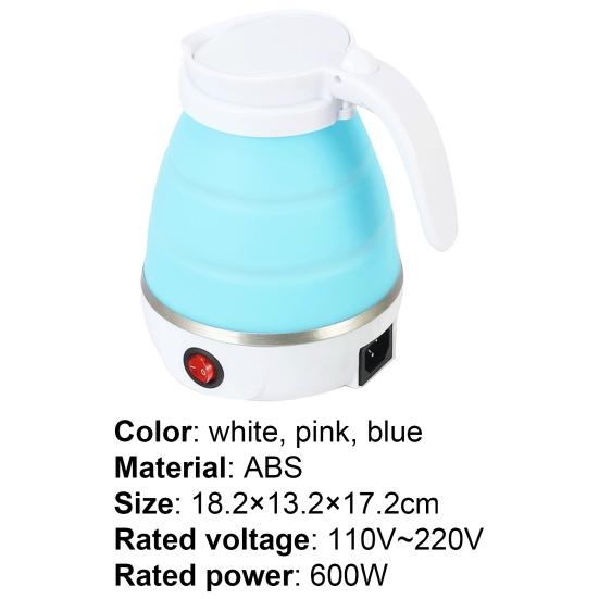600ML Electric Kettle Foldable Space-saving ABS Camping Water Kettle for Home