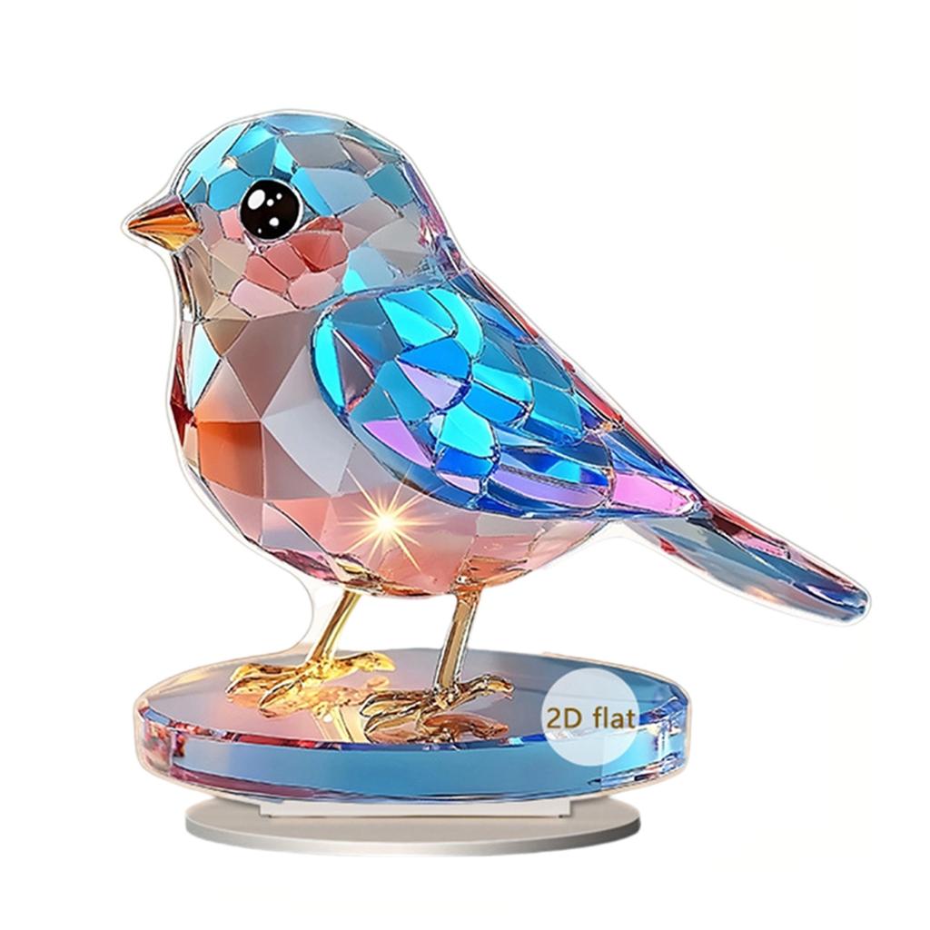 Elegant Phoenix Feather Design Acrylic Desk Decoration for Home Office and Gift Giving - Unique 2D Flat Winged Bird Art Piece