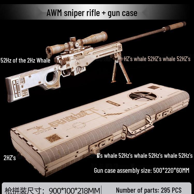 Wooden DIY AK Toy Gun Model Building Blocks - Educational Gift for Children's Day