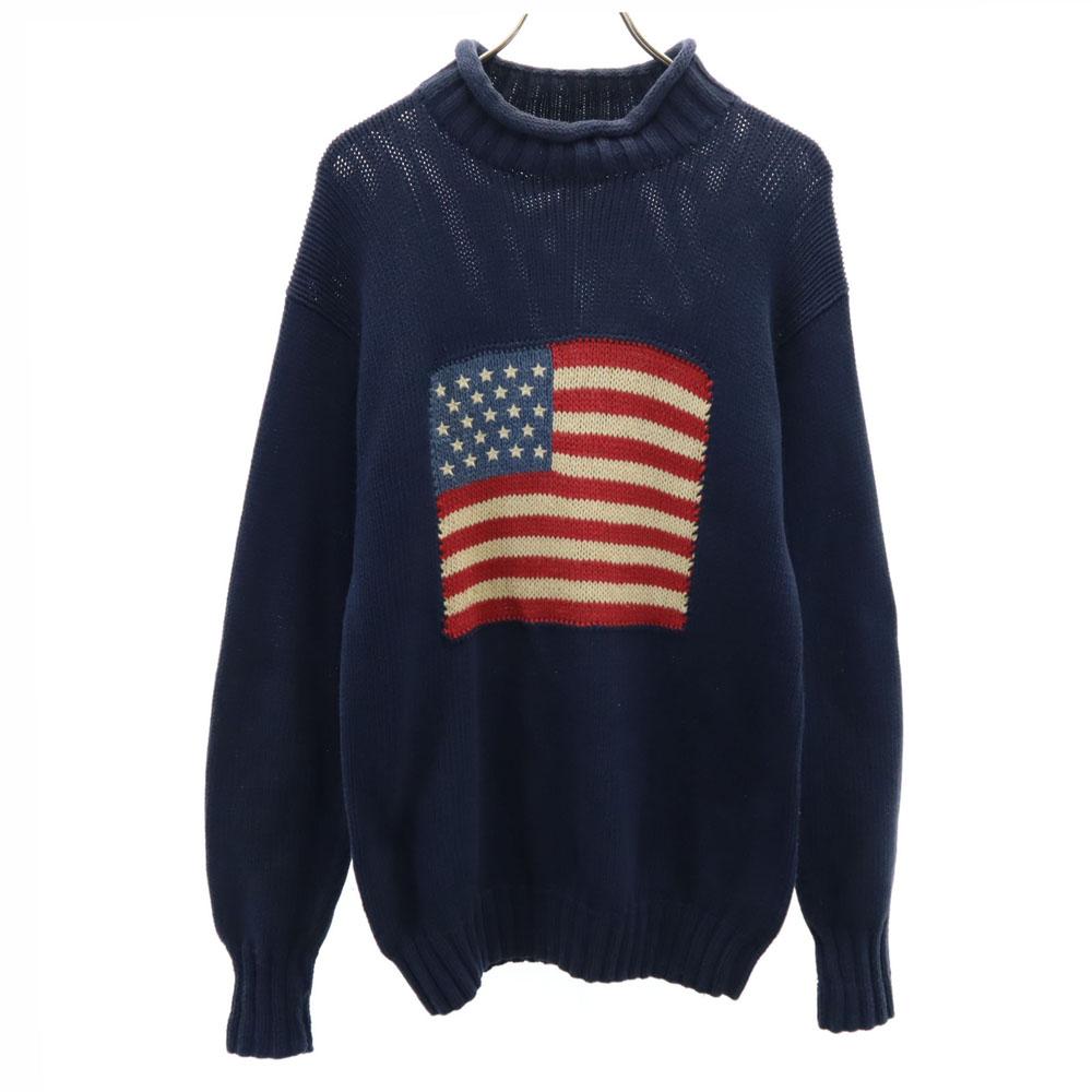 POLO COUNTRY Ralph Lauren Old Long sleeve Cotton knit sweater Women Used