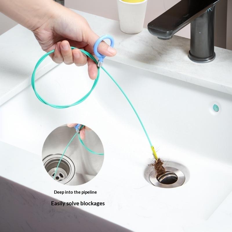 Pipeline Dredging Brush 90/130Cm Sewer Bathroom Hair Removal Sink Cleaning Brush Drainage Cleaning Agent Flexible Removal Clean