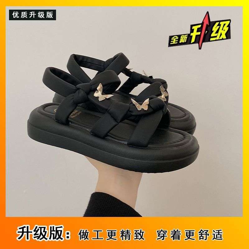 

Versatile fashion popular sandals women summer 2025 beach sandals muffin platform fairy style Roman shoes tide half size pad