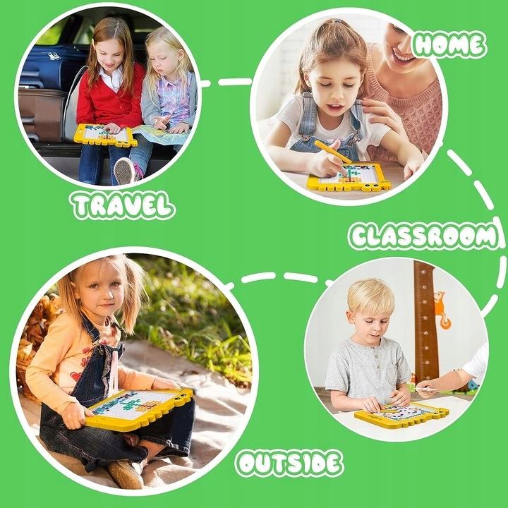 Tablica Magnetyczna Dla Dzieci Układanka Guzikowa Montessori Kropki Mozaika