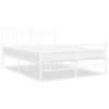 Bed Frame with Headboard and Footboard Metal White 140 x 190 cm