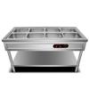 Commercial Electric Food Warmer: Stainless Steel Soup Pot and Serving Counter