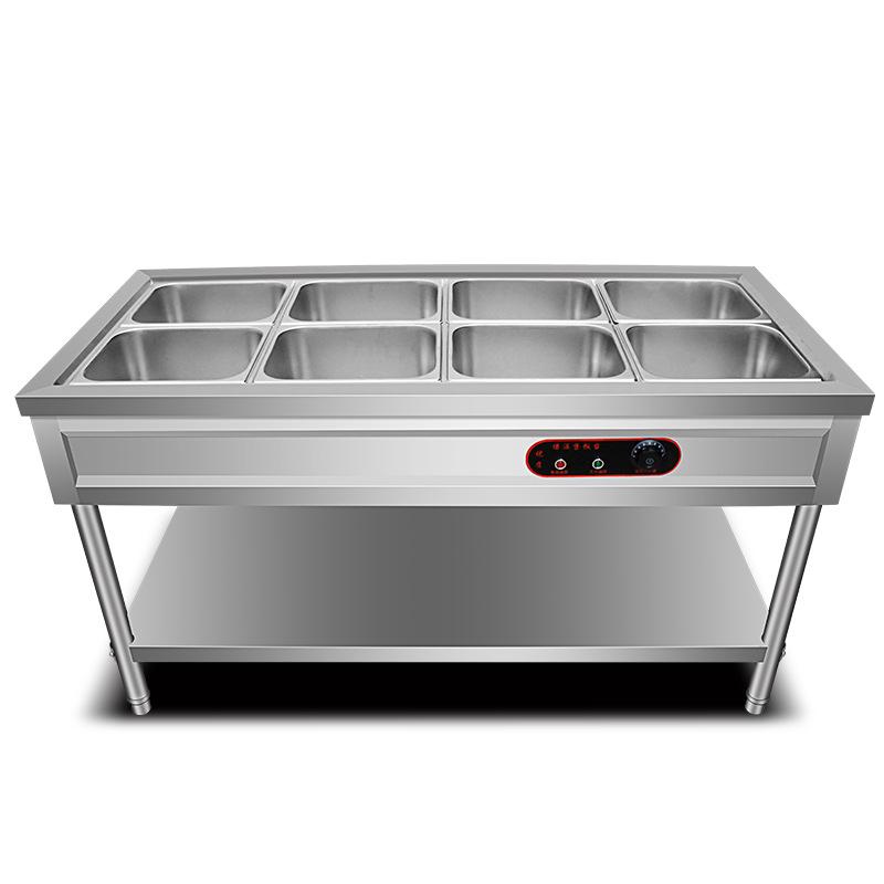Commercial Electric Food Warmer: Stainless Steel Soup Pot and Serving Counter