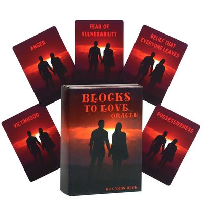 8.8*6.5cm Blocks To Love Oracle Deck 64 Karet Co Blokuje Spojení Lásky Dvojplamene Spřízněné Duše Duchovní Tarot