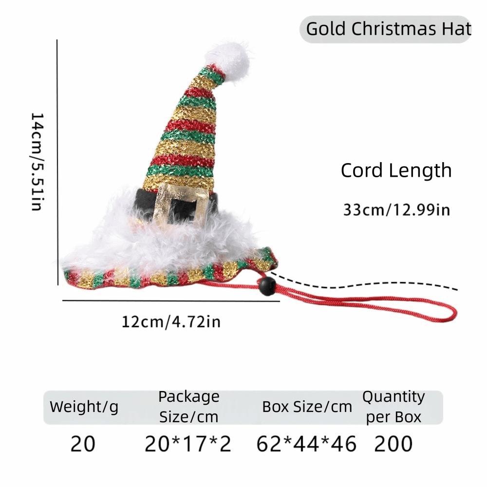 Mini Christmas Pet Costumes Santa Hat Adjustable Soft Santa Hat Comfortable with Lanyard Pet Santa Hat Pet Show