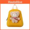Kids Cartoon Animal Backpack With Plush Bear Doll Decoration For Toddler School And Outdoor Use