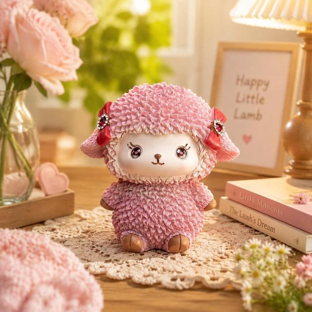 Cute 2027 Lamb Statue Resin Craft New Year Ornaments Chinese Zodiac Sheep Year Of The Sheep