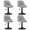 Day and Night - Day and Night Swivel Dining Chairs 4 Units Light Gray Velvet