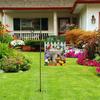 Garden Flag Stand with 5 Prong Base Heavy Duty Weather-proof Metal Outside Yard Patio 12x18-Inch Flag Pole Holder with Shepherd Hook