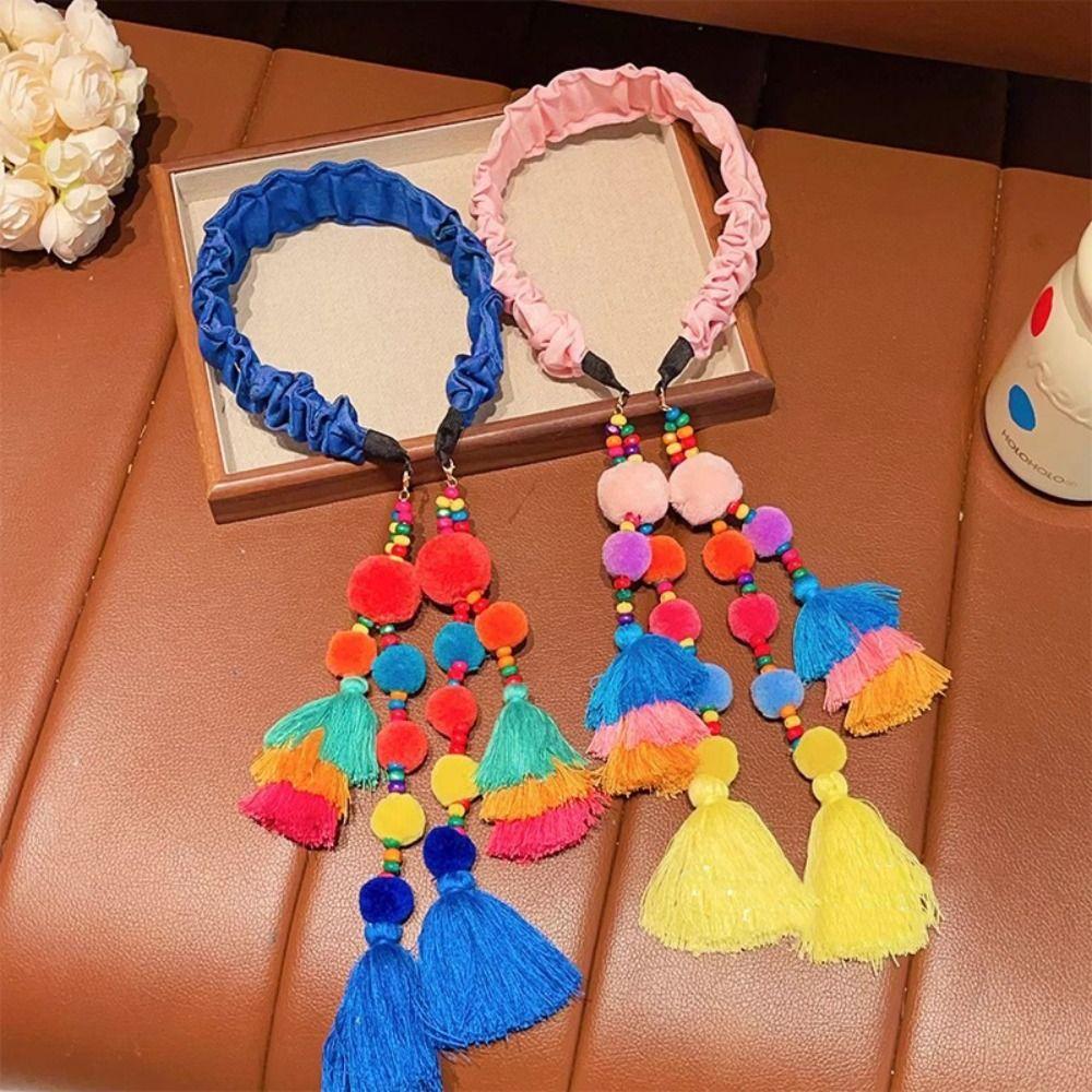 Cloth Tassels Hairdband Exotic Bohemian Headbands Vintage Ethnic Style Headband  Hair Accessories