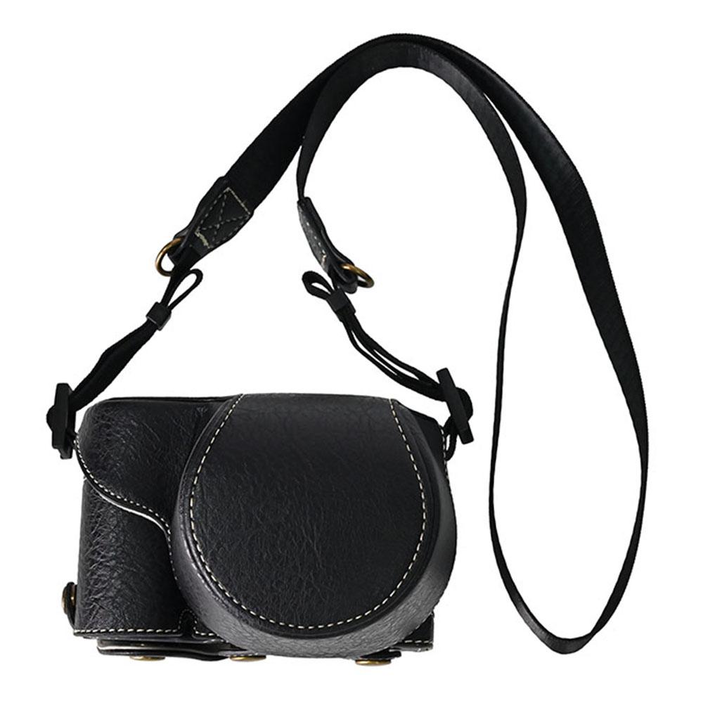 Pouzdro na fotoaparát Sony Alpha ZV-E10 Kožený kryt s texturou liči s otvorem pro baterii + Popruh