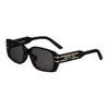 Rectangle Sunglasses With Letter Print Women Sunglasses Black SGTS12FXR_10A0