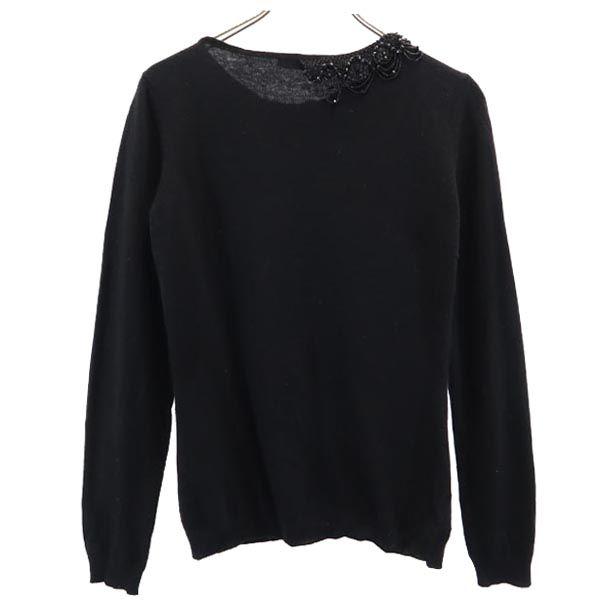 Valentino Made In Italy Cashmere Blend Long Sleeve Knit 44 Beaded Sweater Women Used