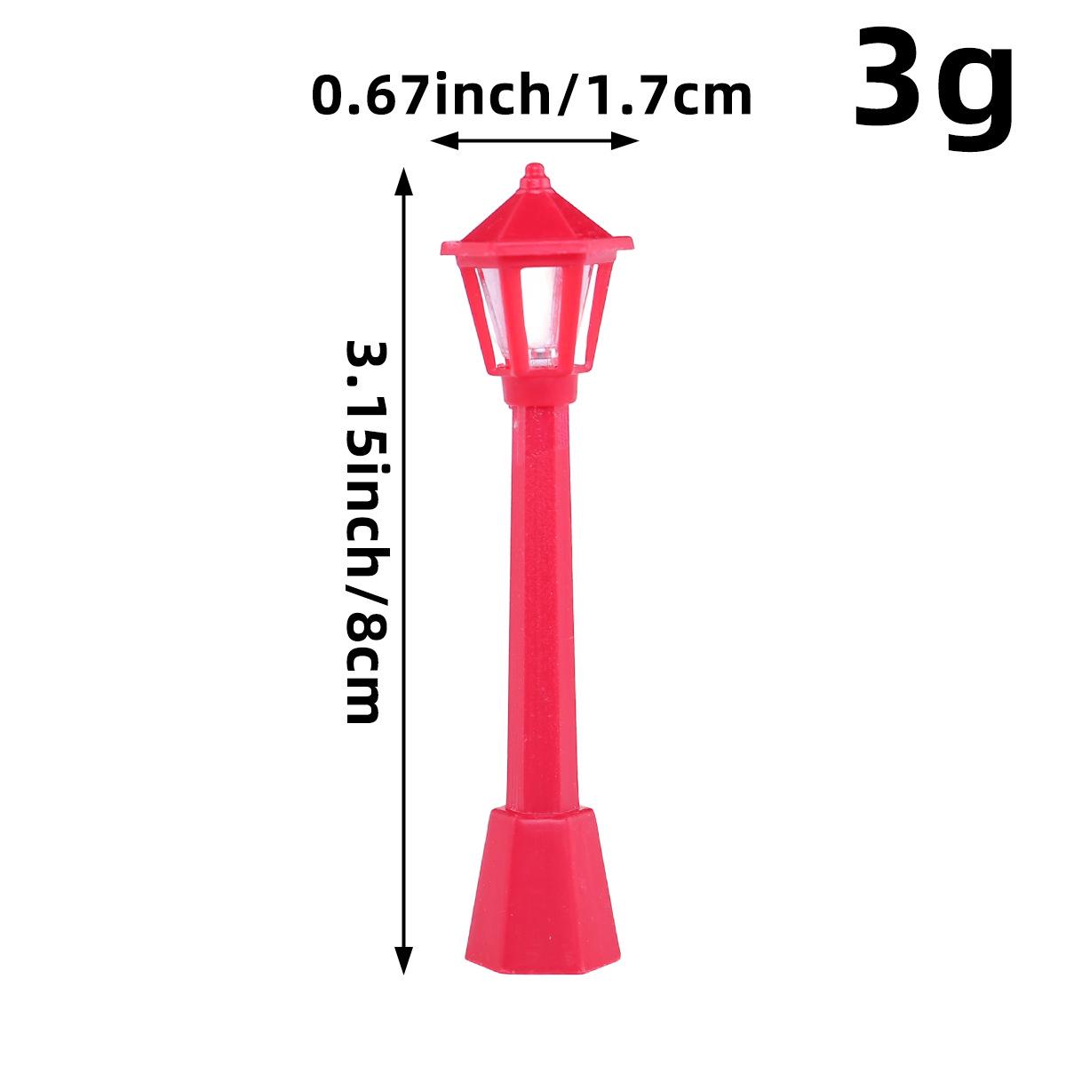 Retro Mini Luminous Street Lamp Ornament with Floral Wreath and Accessories