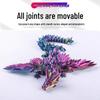 3D Printed Expandable Winged Crystal Dragon Ornament - Gemstone Dragon Children's Toy