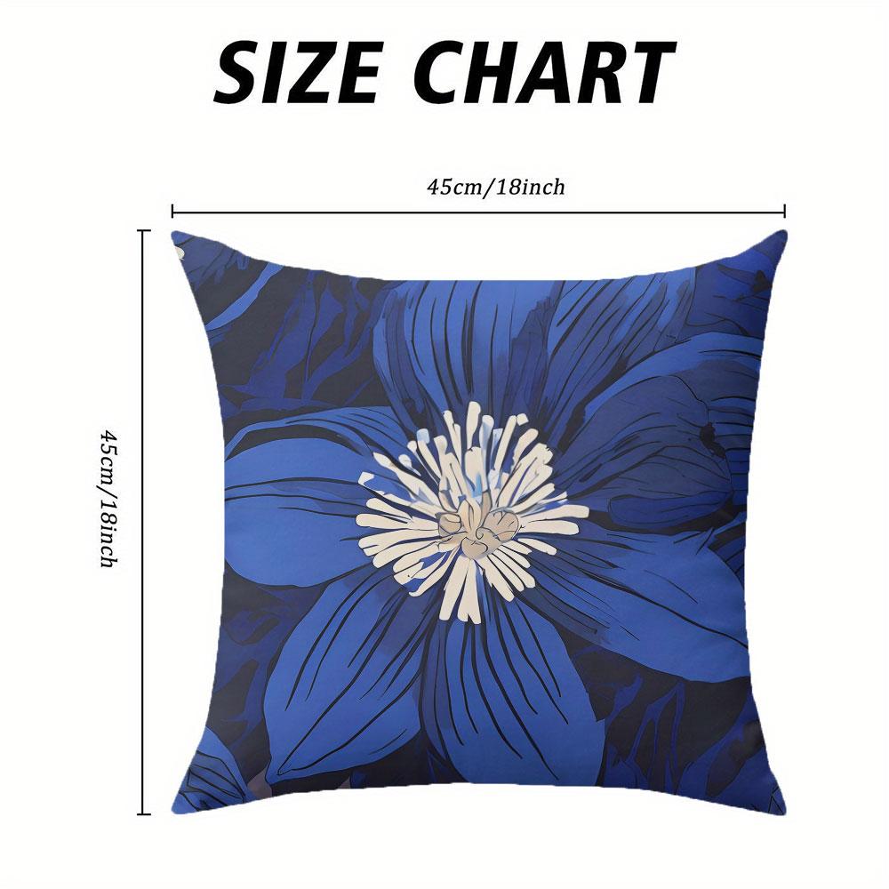 Midnight Bloom square Jacquard Pillow Cover for Sofa Office Waist Cushion Cover Home Decorative Pillowcase