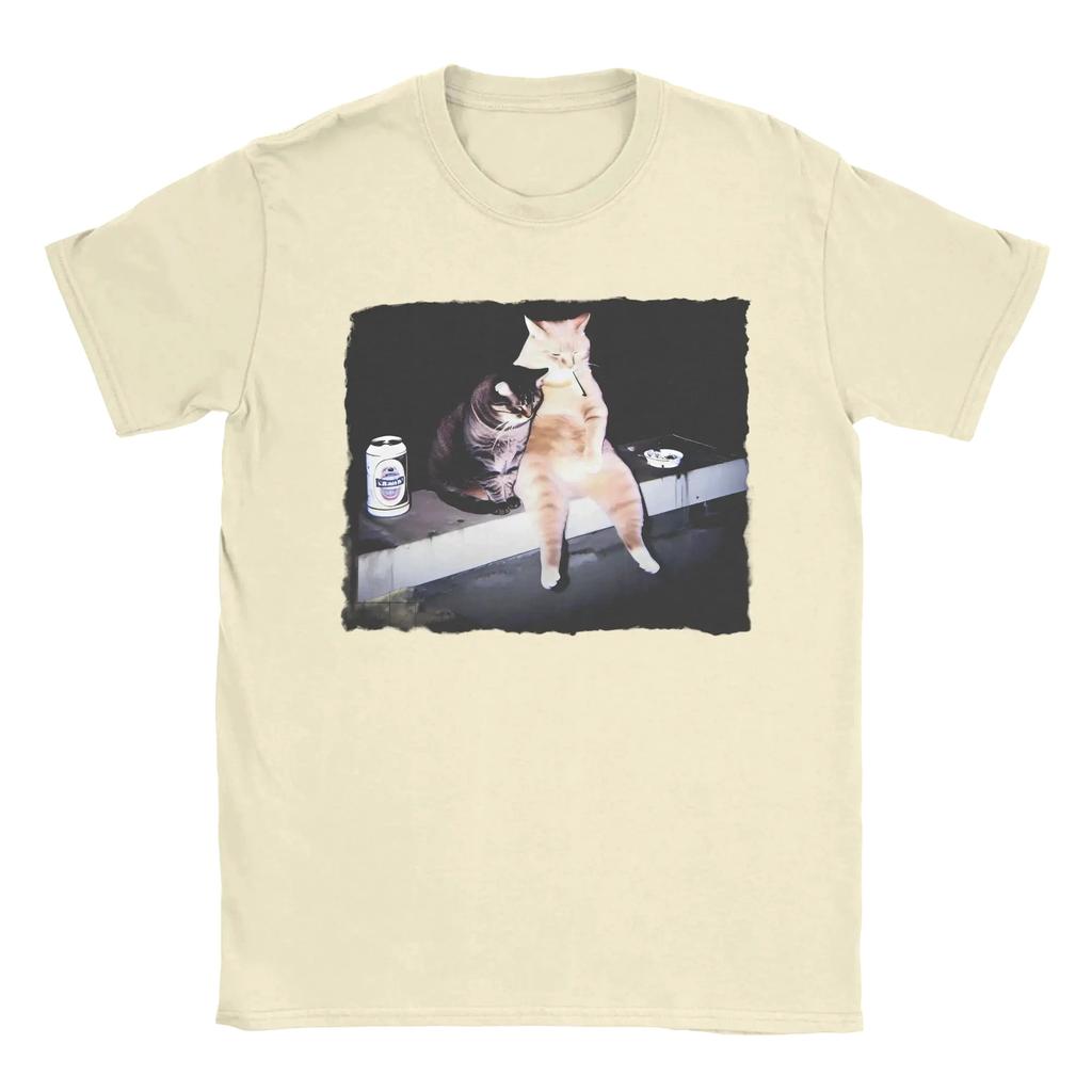 Camisetas con Meme de gato para fumar camisetas impresionantes de Unisexga corta con cuello redondo Idea de regalo ropa para mujer