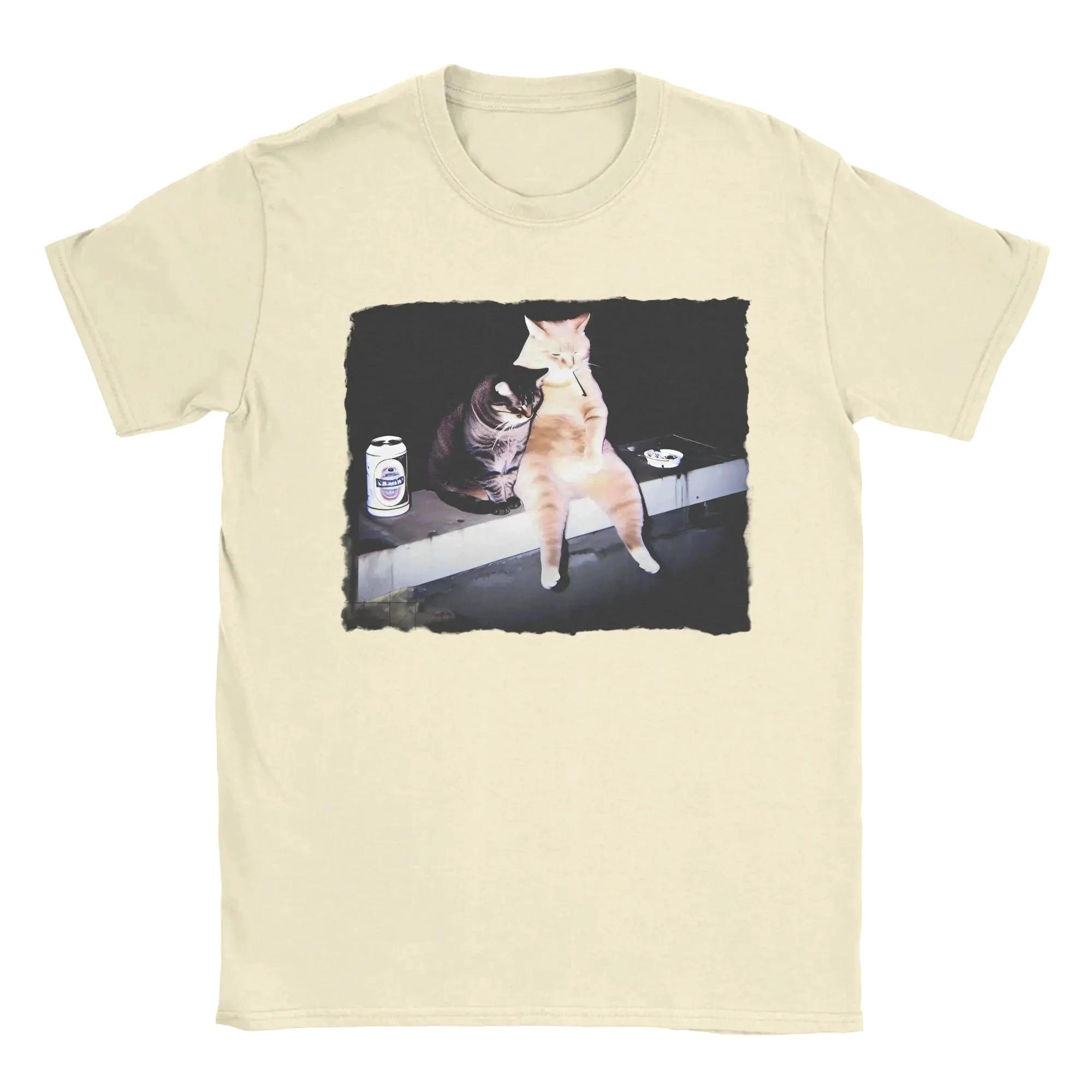 

Camisetas con Meme de gato para fumar camisetas impresionantes de Unisexga corta con cuello redondo Idea de regalo ropa para mujer S