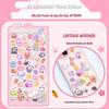 Children's 3D Cartoon Puffy Crystal Diamond Stickers - Cute Embossed Decor for Girls