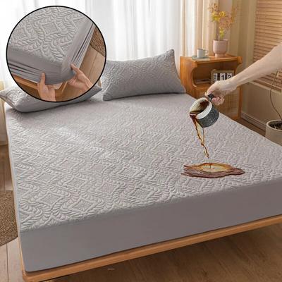 Waterproof Fitted Sheet Elastic Mattress Cover Embossed Quilted Mattress Protector Bed Cover for Twin/Full/Double/Queen/King