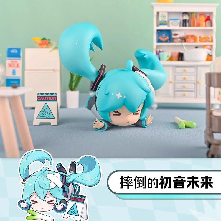 Hatsune Miku Animation Game Peripheral Toys Fall Over Q-Version Anime Figures Action Model Collection Kaito Meiko Lin Len Luka