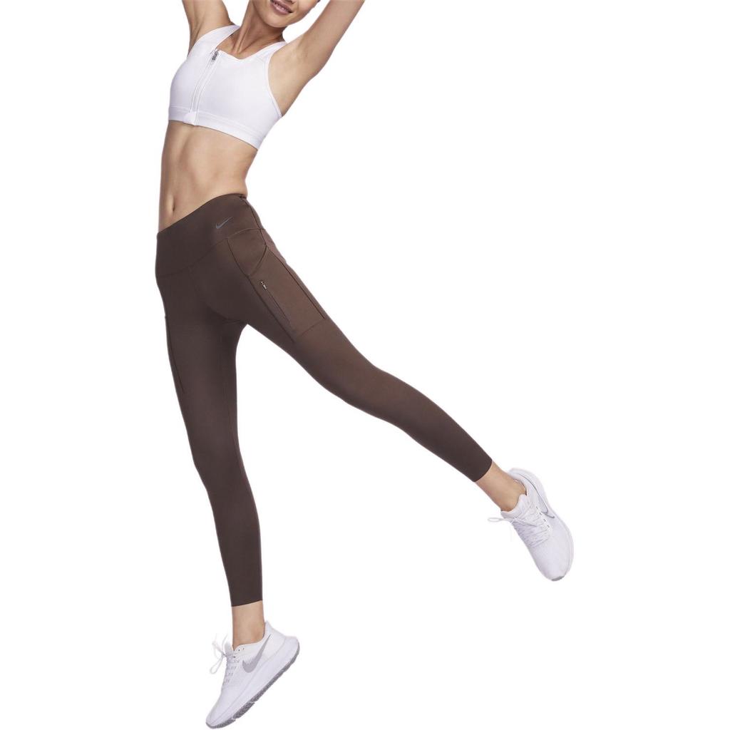 Nike Go Series Solid Color High Waist Casual Sports Pants Women Bottoms Baroque-Brown DQ5695-237