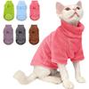 Winter Warm Sphynx Cat Sweater Turtleneck Soft Fluff Pullover Shirt Hairless Cat Clothes Chihuahua Puppy Jacket Coat