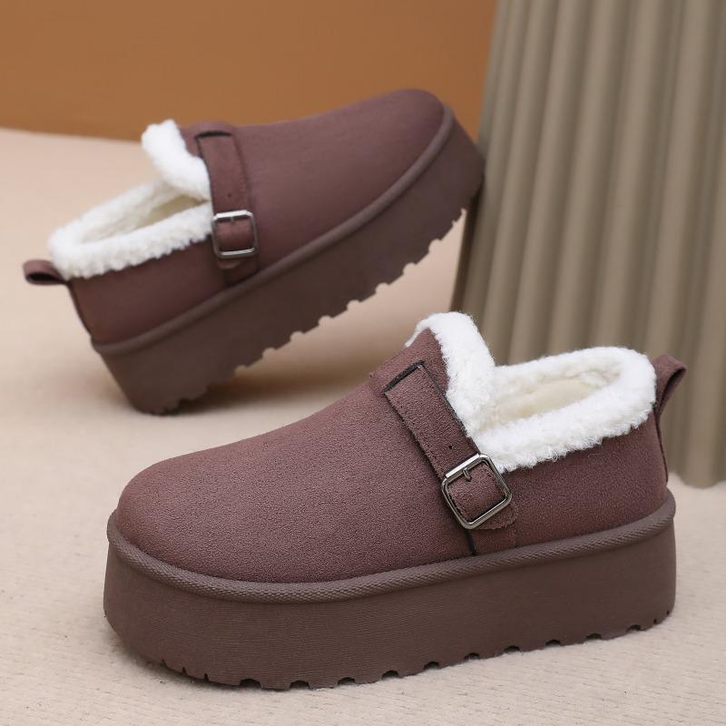 Bomullsskor damvinterskor staplade förtjockade snökängor tjock sula höjande bomullskängor utomhus varma damkängor