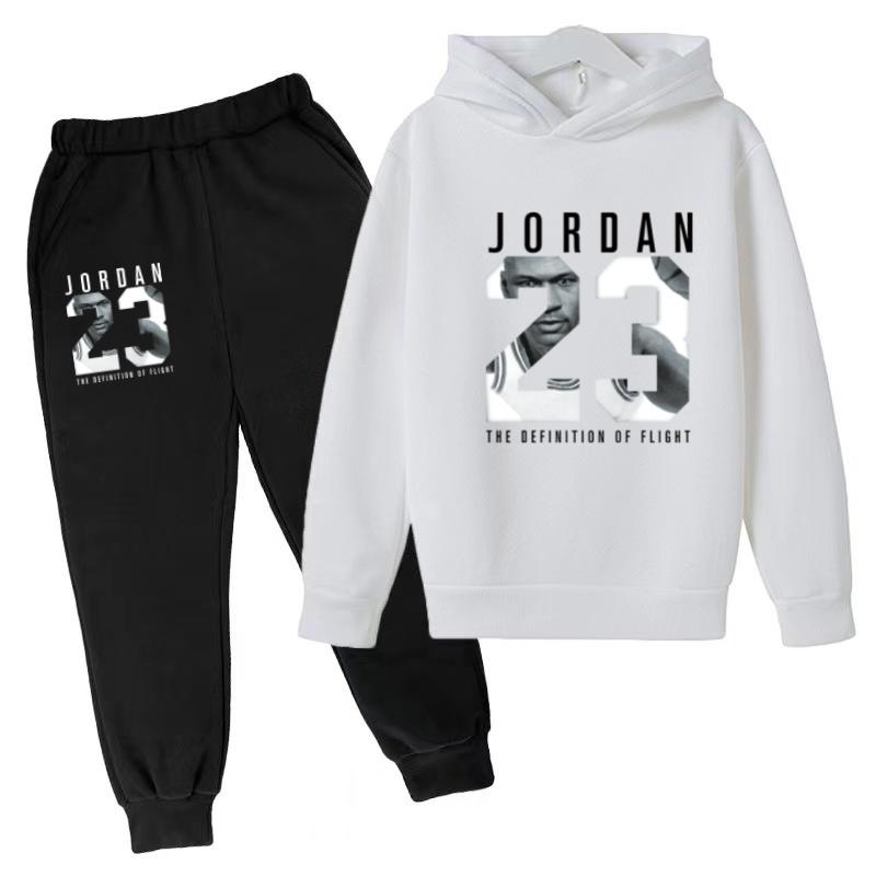 2026 Kids New Autumn Winter Casual Long Sleeve Pullover 2pcs Hoodie+Pants Tracksuit 3-12Yrs Girl Boy Basketball Coat Clothes Set