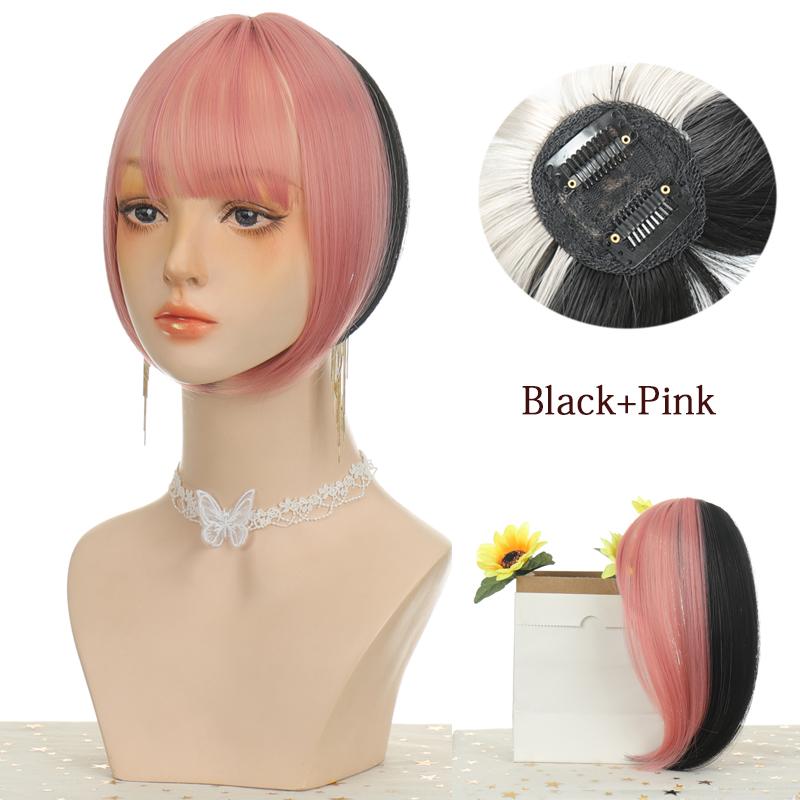 

Bybrana Высокотемпературное волокно, обрезанное в челке для гладкого синтетического парика для наращивания волос