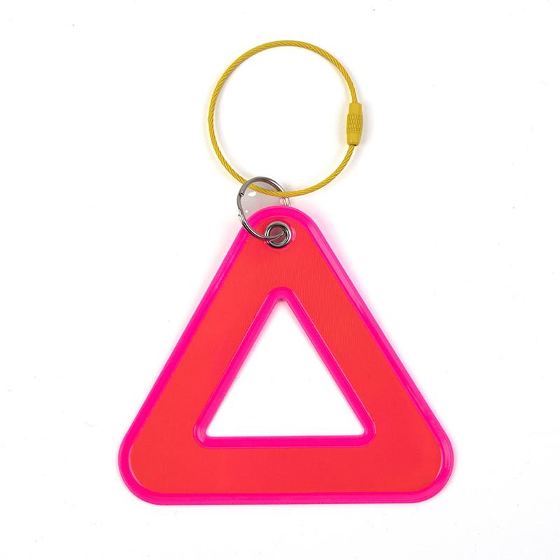 Bike Reflective Triangle Safety Warning Sign Lightweight Durable Hanging Tag with Steel Ring for Outdoor Cyclists