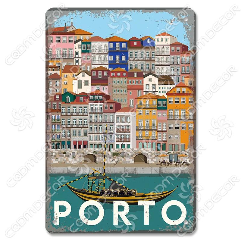 Scenografia della Capitale Insegna di Latta Piastra di Metallo Canada Messico Grecia Dubai Poster in Metallo Decorazione Murale Vintage per Caffè Soggiorno Casa