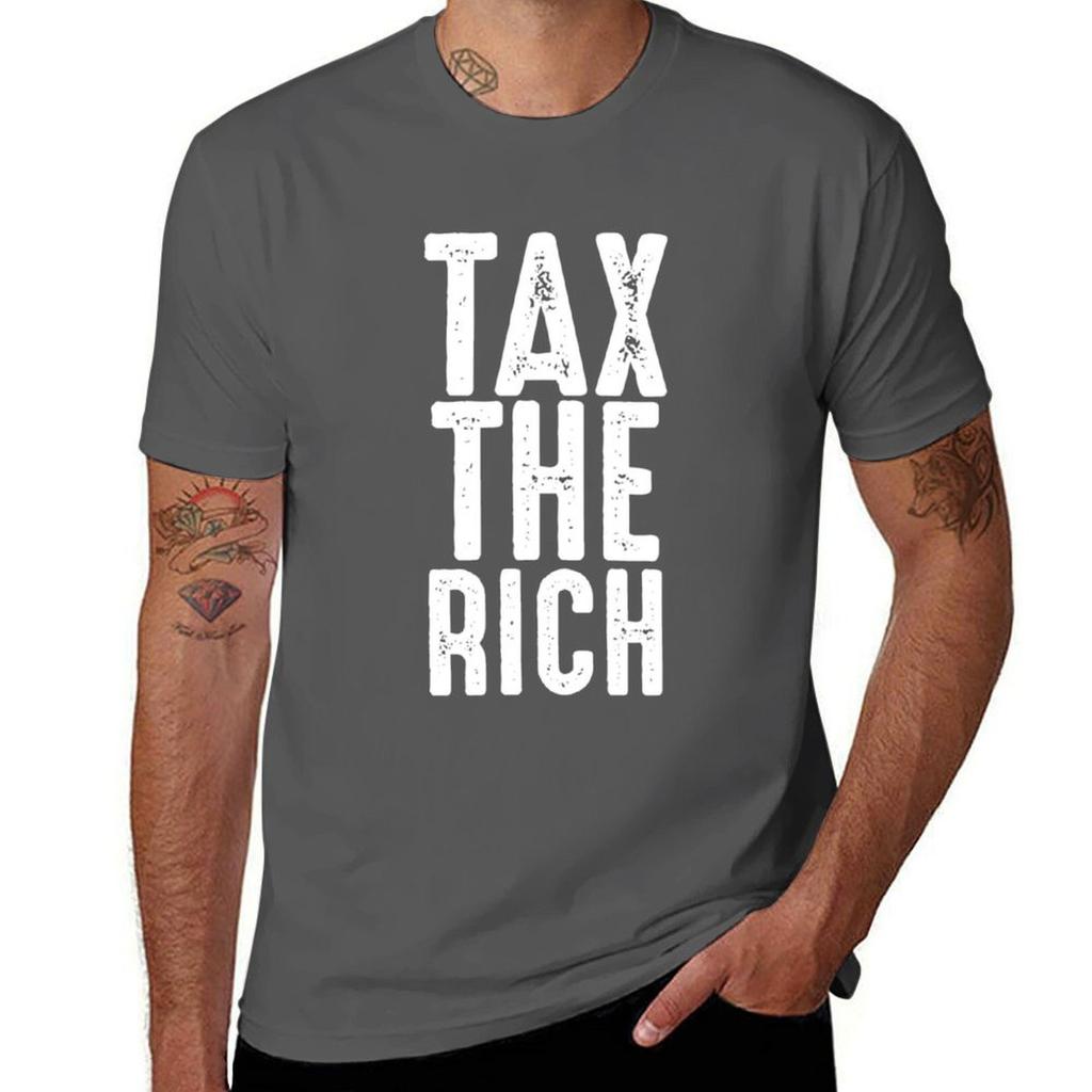 Aoc Tax The Rich Retro Vintage Anti Tshirt Lightweight Basic Short Sleeve Shirt