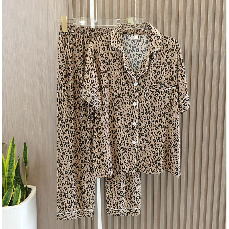 Summer Pajamas Women's Cotton Silk Short Sleeve Thin Suit K-style Homewear Cute Student Loose Plus Size Can Be Outwear
