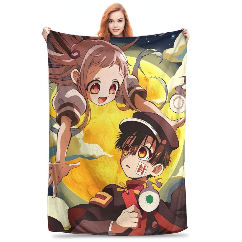 Kawaii Hanako Kun Japanese Blanket Travel Office Flannel Throw Blanket For Home Decor Warm Soft Quality Bedspread Gift Idea