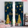 2pcs,2D Plane Printing Print Curtains Christmas Pine Trees Versatile Fabric (without Rod) All Seasons Use for Living Room,
