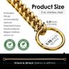 Stainless Steel Large Collar Chain for Dogs, Dog Metal P Chain Links, For Medium, Small dog, Gold Cuban Links Walking Training