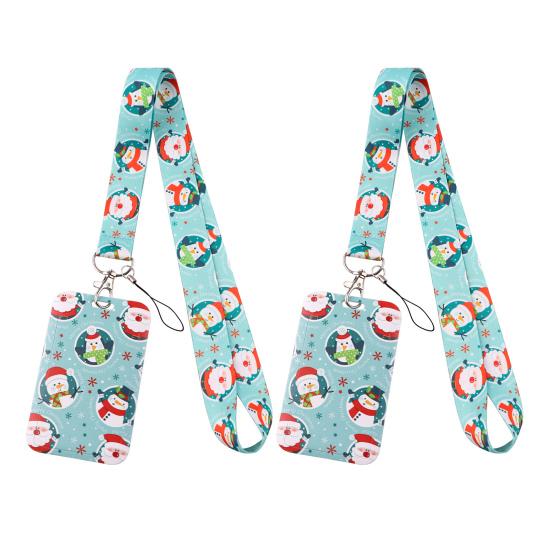2Pcs Sign Making Lanyards Christmas Snowman Neck Lanyard Key Holder Santa Badge