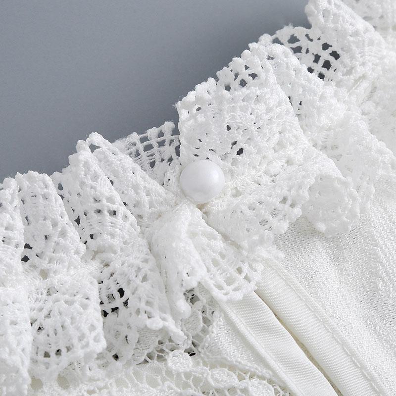 Woman Lace Shirt Fake Collar for Women's Sweater Blouse Tops Hollow Out Detachable Collar Ties False Collar Accessories