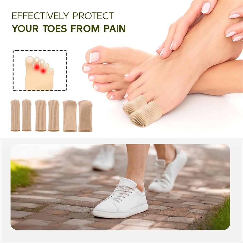 6 db Ujj- és Lábujjvédő Gél Béléssel – Párnázott Védők Tyúkszemekre, Bőrkeményedésekre, Hólyagokra, Bütyökre, Benőtt Körmökre és Kalapácsujjra